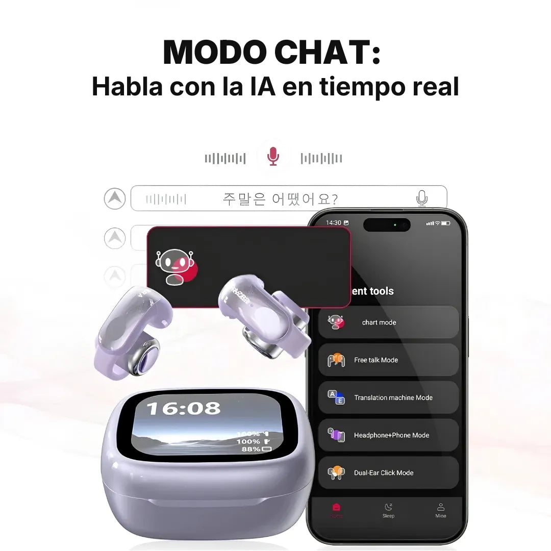 Audífonos Bluetooth Erazer XF28 Pro con Traducción en Tiempo Real y Batería de 30 h | Innova Fácil