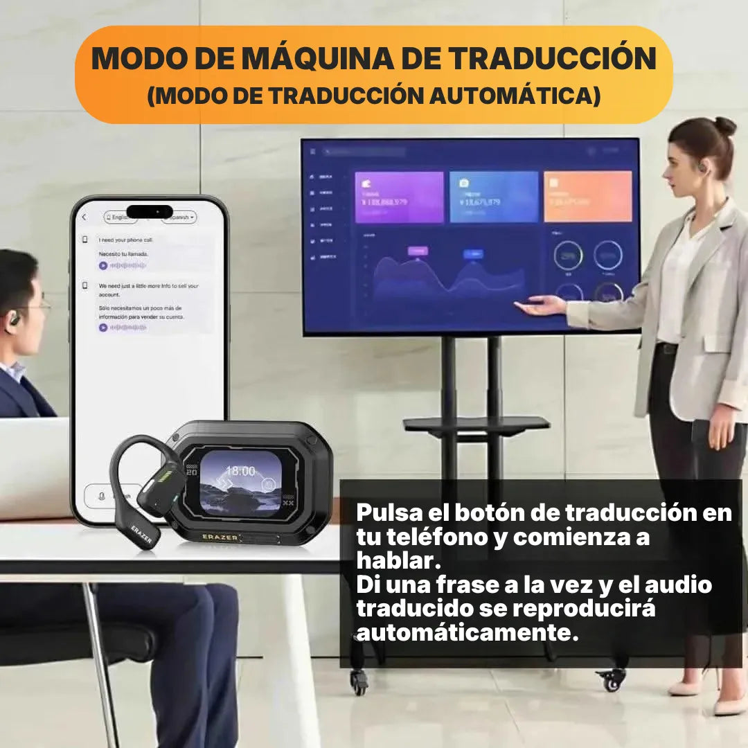 Audífonos Traductores Bluetooth Erazer Ear Hook Con Traducción En Tiempo Real | Innova Fácil