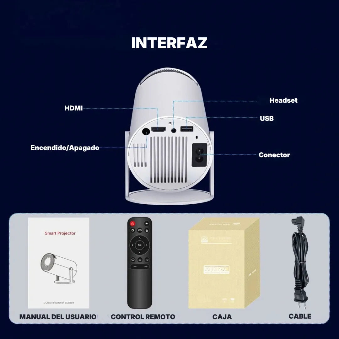 Mini Proyector Portátil 4K con Android TV y Espejamiento | Innova Fácil