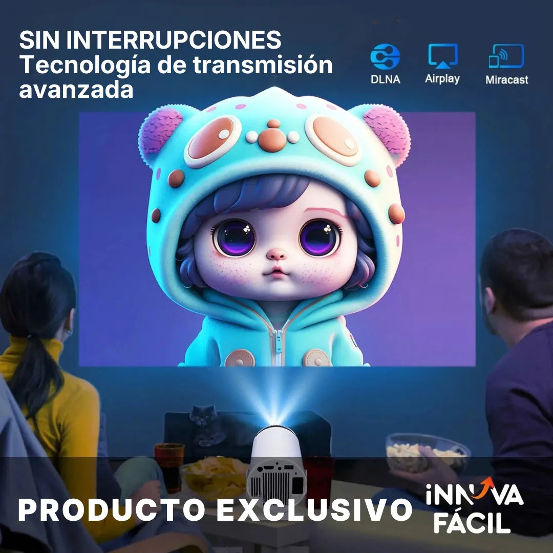Mini Proyector Portátil 4K con Android TV y Espejamiento | Innova Fácil